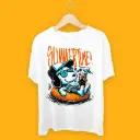 KniteWolf Men Solid Round Neck Polyester White T-Shirt with Graphic Print