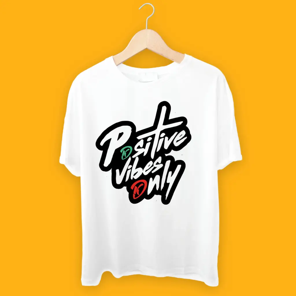 KniteWolf Men Solid Round Neck Polyester White T-Shirt with Graphic Print