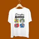 KniteWolf Men Solid Round Neck Polyester White T-Shirt with Graphic Print