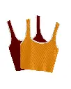 Knite Wolf Premium Women's Crop Top with Contrast Scoop Desgin ( Pack of 2 color)